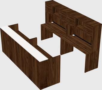 Shared u-shaped reception desks