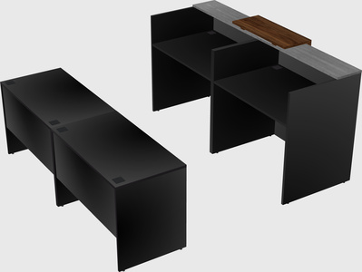 Shared u-shaped reception desks