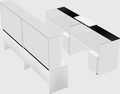 Shared u-shaped reception desks