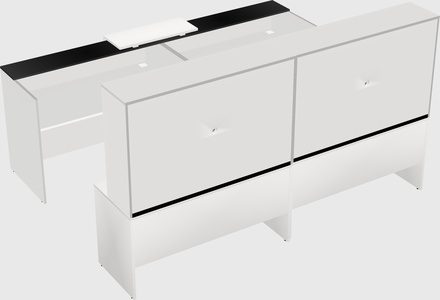 Shared u-shaped reception desks