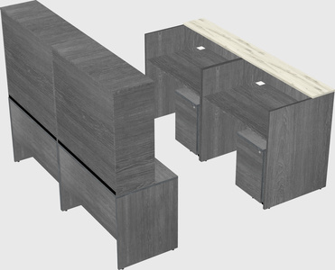 Shared u-shaped reception desks