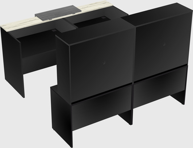 Shared u-shaped reception desks