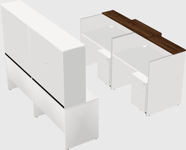 Shared u-shaped reception desks