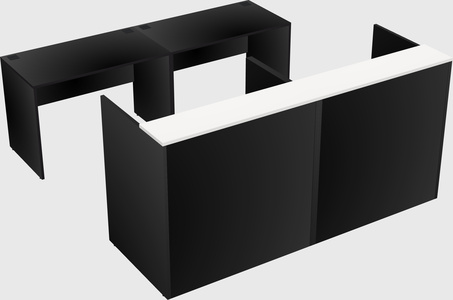 Shared u-shaped reception desks