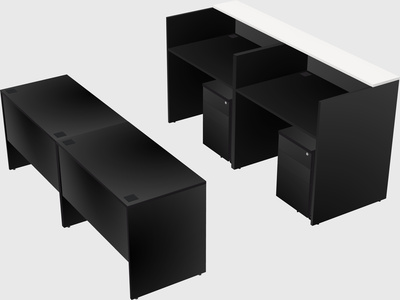 Shared u-shaped reception desks