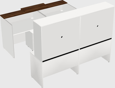 Shared u-shaped reception desks