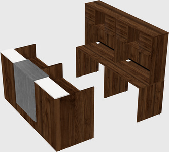 Shared u-shaped reception desks