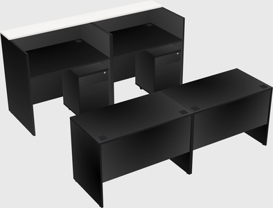 Shared u-shaped reception desks