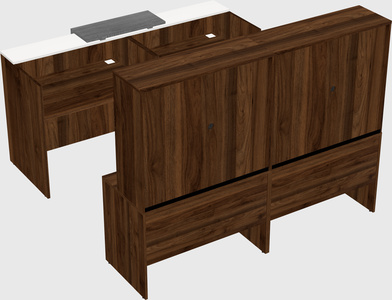 Shared u-shaped reception desks