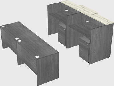Shared u-shaped reception desks