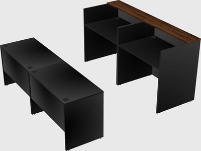 Shared u-shaped reception desks