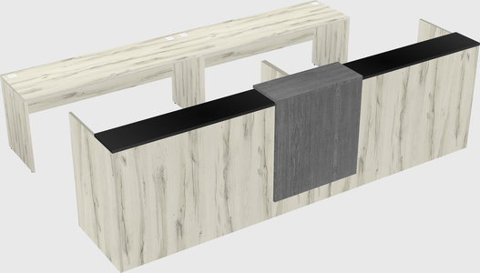 Shared u-shaped reception desks