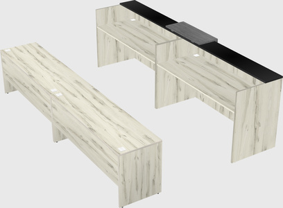 Shared u-shaped reception desks