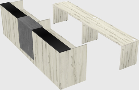 Shared u-shaped reception desks