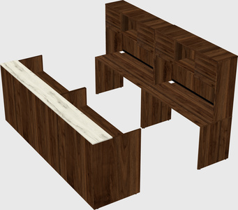 Shared u-shaped reception desks