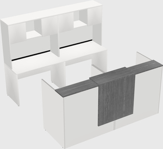 Shared u-shaped reception desks