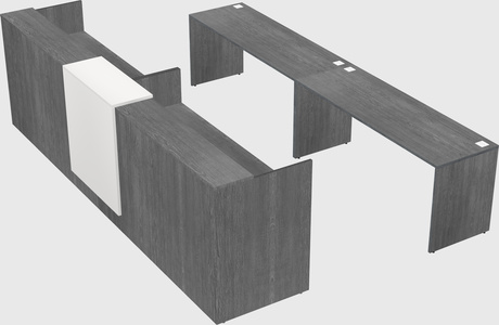 Shared u-shaped reception desks