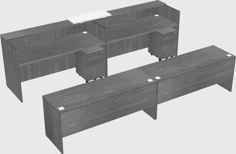 Shared u-shaped reception desks