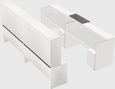 Shared u-shaped reception desks