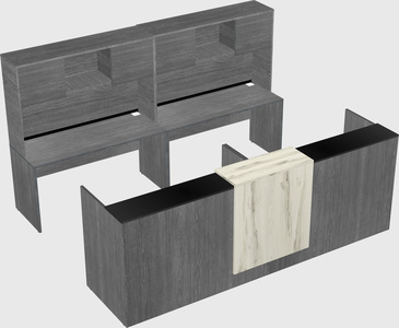 Shared u-shaped reception desks