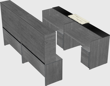 Shared u-shaped reception desks