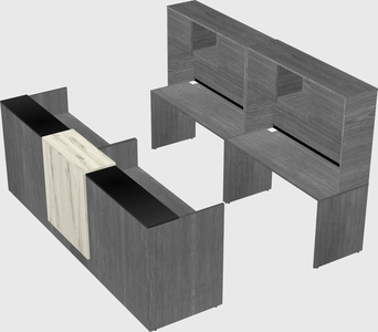 Shared u-shaped reception desks
