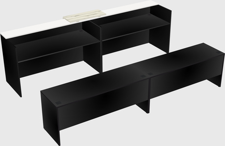 Shared u-shaped reception desks