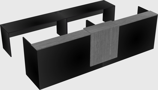 Shared u-shaped reception desks