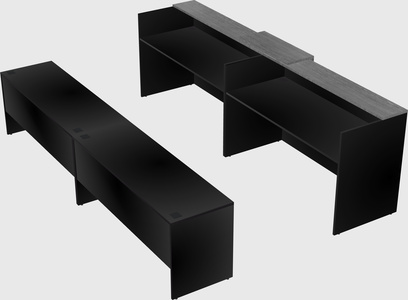 Shared u-shaped reception desks