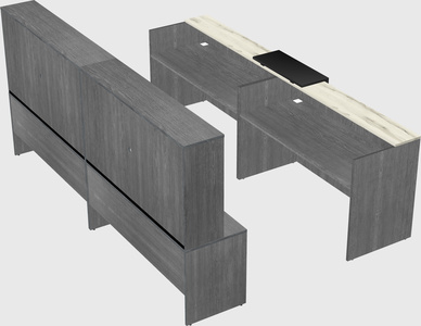 Shared u-shaped reception desks