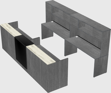 Shared u-shaped reception desks