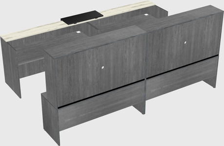 Shared u-shaped reception desks