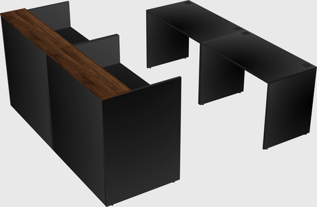 Shared u-shaped reception desks