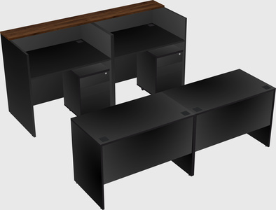 Shared u-shaped reception desks