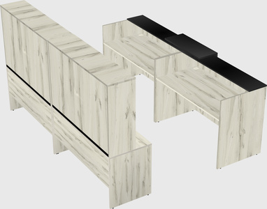 Shared u-shaped reception desks
