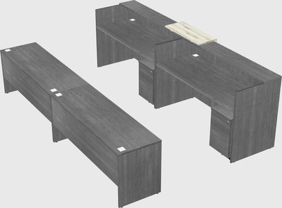 Shared u-shaped reception desks