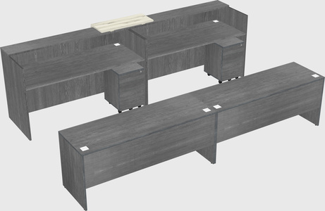 Shared u-shaped reception desks