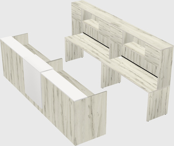 Shared u-shaped reception desks