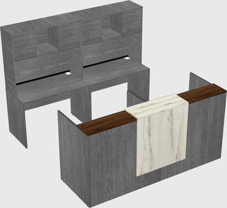 Shared u-shaped reception desks