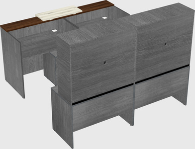 Shared u-shaped reception desks