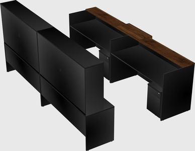 Shared u-shaped reception desks