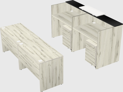 Shared u-shaped reception desks