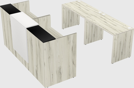 Shared u-shaped reception desks