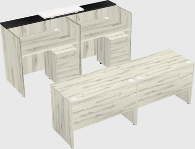 Shared u-shaped reception desks