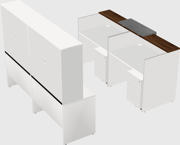 Shared u-shaped reception desks