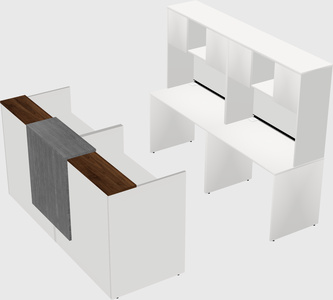 Shared u-shaped reception desks