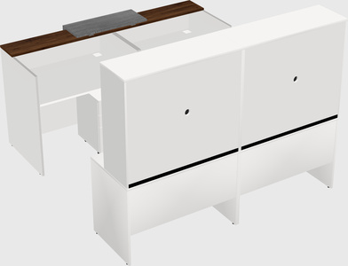 Shared u-shaped reception desks
