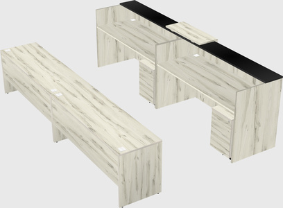 Shared u-shaped reception desks