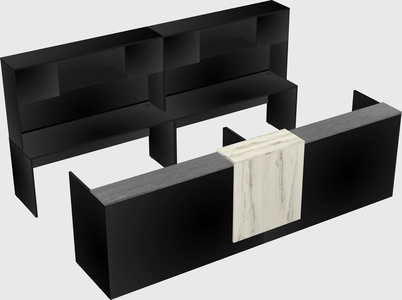 Shared u-shaped reception desks