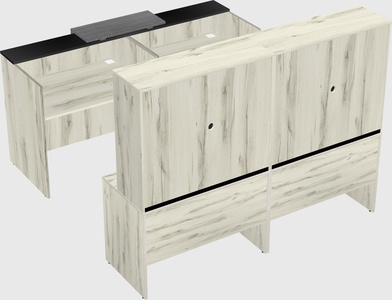 Shared u-shaped reception desks